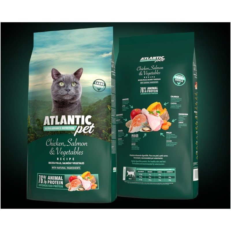 Atlantic pet receta cat adult chicken & salmón 2Kg