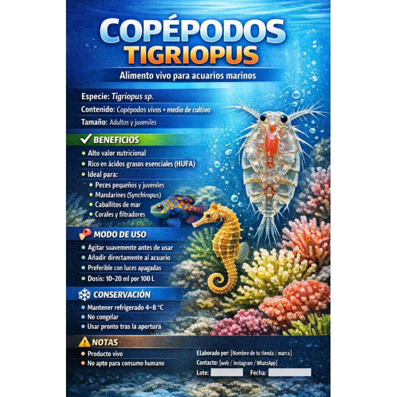 COPEPODOS TIGRIOPUS ERK 250 ML